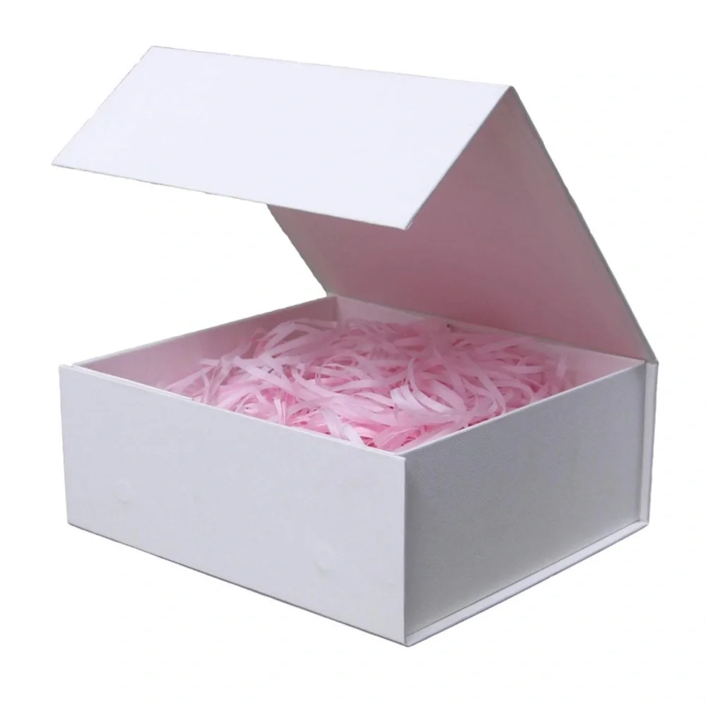 Set of 4- Rsgift 7.8x7x3.1 Inches,White Gift Box with Lid,Collapsible